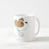 包帯をした足の子犬 コーヒーマグカップ (正面右)