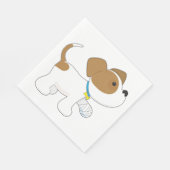 包帯をした足の怪我をした子犬 スタンダードランチョンナプキン (角)