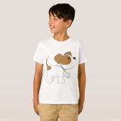 包帯をした足の怪我をした子犬 Tシャツ (正面フル)