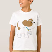 包帯をした足の怪我をした子犬 Tシャツ (正面)