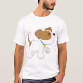 包帯を巻いた足の子犬 Tシャツ (正面)