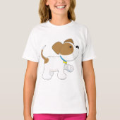 包帯を巻いた足の子犬 Tシャツ (正面)