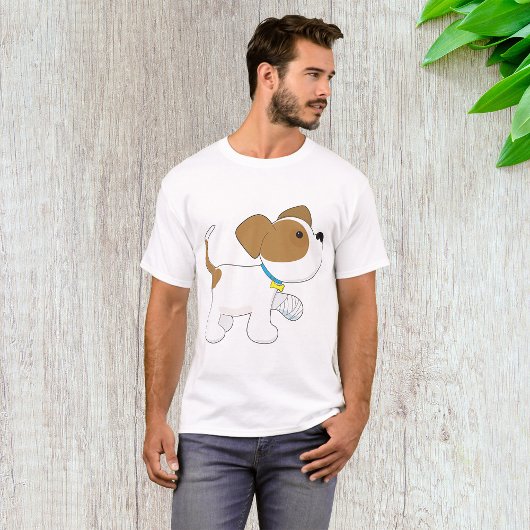 包帯を巻いた足の子犬 Tシャツ