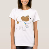 包帯を巻いた足の怪我をした子犬 Tシャツ (正面)