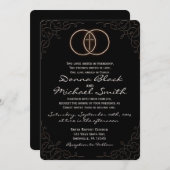 包括された十字宗教結婚式招待状 招待状 (正面/裏面)