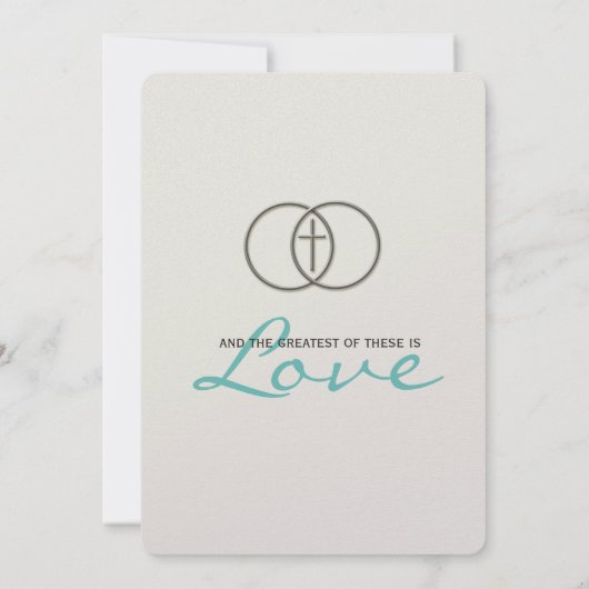 包括された十字宗教結婚式招待状 招待状 (裏面)