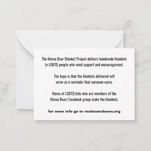 包括購買プロジェクトのフラットカード ノートカード (裏面)