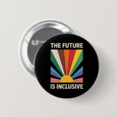 包摂的な未来 LGBTQプライド アライ レインボー 缶バッジ (正面&裏面)