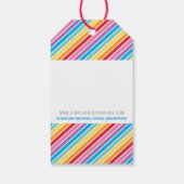 包装ありがとう明るいカラフルレインボーストライプ ギフトタグ (裏面)