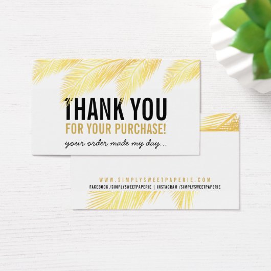 包装ありがとう熱帯金ゴールドヤシの葉のフロン (デスク)