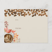 包装が不要な秋コーヒーベビーシャワー エンクロージャーカード (裏面)