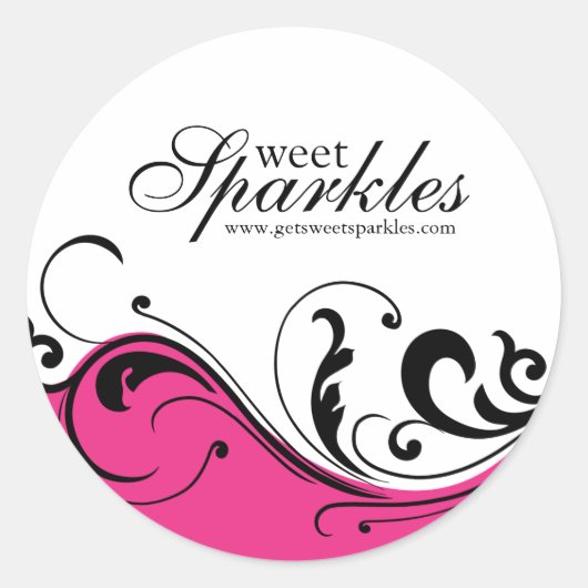 包装スタイリッシュシールのスクロール ラウンドシール (正面)