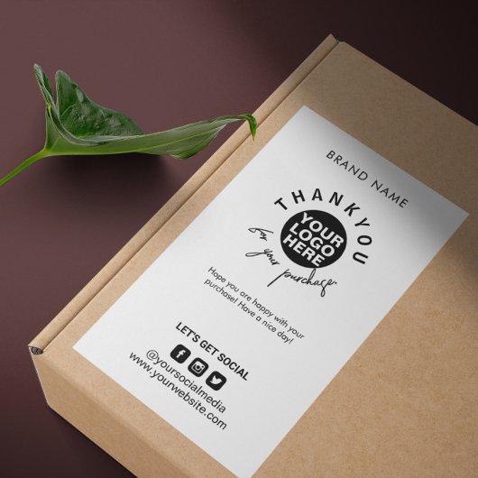 包装ロゴありがとうお送り箱シールラベル 長方形シール