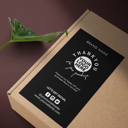 包装ロゴありがとうお送り箱シールラベル 長方形シール