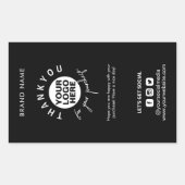 包装ロゴありがとうお送り箱シールラベル 長方形シール (正面)