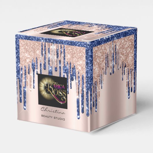 包装ロゴバラドリップブルーネイビー美しい フェイバーボックス (正面サイド)
