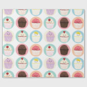 包装紙のカップケーキのかわいこちゃん ラッピングペーパー (フラット)