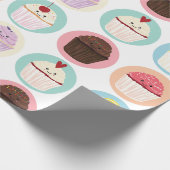 包装紙のカップケーキのかわいこちゃん ラッピングペーパー (角)