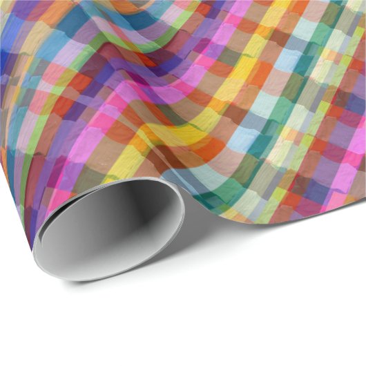 包装紙のカラフルで写実的なラインパターン ラッピングペーパー (ロールコーナー)