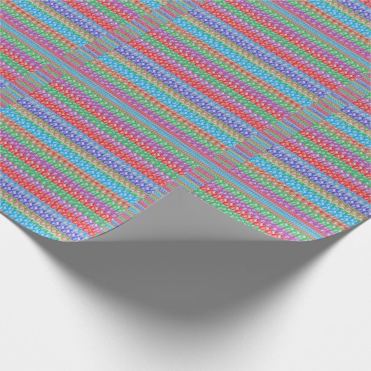 包装紙のカラフルで写実的なラインパターン ラッピングペーパー (角)