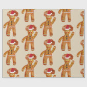 包装紙のジンジャーブレッドマン ラッピングペーパー (フラット)