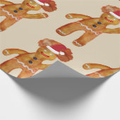 包装紙のジンジャーブレッドマン ラッピングペーパー (角)