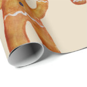 包装紙のジンジャーブレッドマン ラッピングペーパー (ロールコーナー)