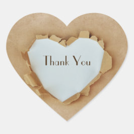 包装紙のバッグの素朴なハートの結婚披露宴 ハートシール