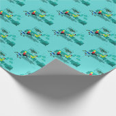 包装紙のレトロの女の子の夜 ラッピングペーパー (角)