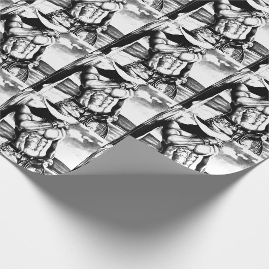 包装紙のロープを持つ元の芸術のカウボーイ ラッピングペーパー (角)