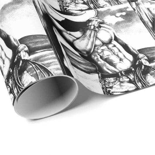 包装紙のロープを持つ元の芸術のカウボーイ ラッピングペーパー (ロールコーナー)