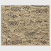 包装紙のヴィンテージのブラウンクラフト紙のデザイン ラッピングペーパー (フラット)