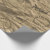 包装紙のヴィンテージのブラウンクラフト紙のデザイン ラッピングペーパー (角)