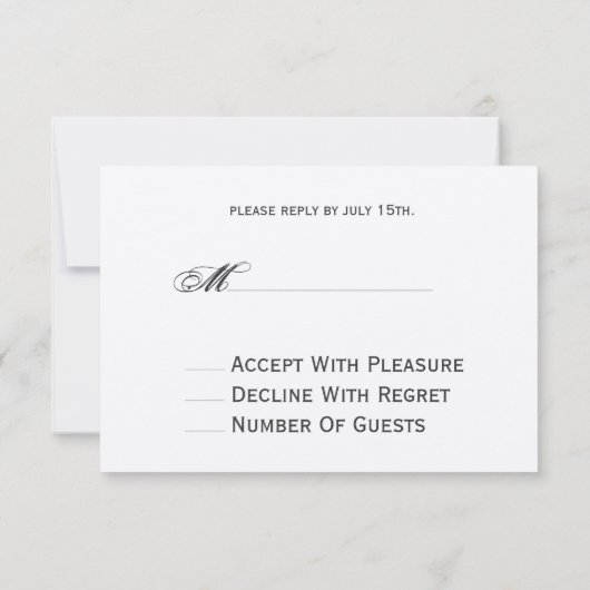 包装紙の刺激を受けたな野生の花及びシカRSVP 出欠カード (裏面)