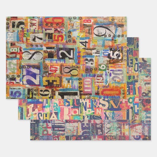 包装紙またはコラージュとデコページ紙 ラッピングペーパーシート (セット)