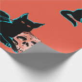 包装紙アニメート黒猫スカル ラッピングペーパー (角)