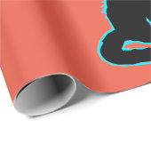 包装紙アニメート黒猫スカル ラッピングペーパー (ロールコーナー)