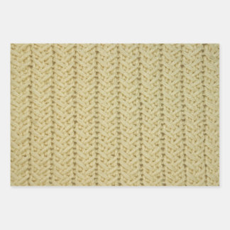 包装紙シートセットバスケット織りケーブルステッチ ラッピングペーパーシート