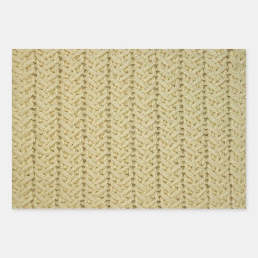 包装紙シートセットバスケット織りケーブルステッチ ラッピングペーパーシート (正面3)