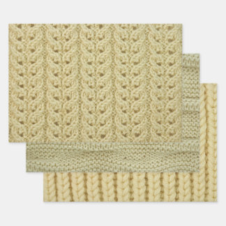 包装紙シートセット編み物パターンTrio Dua ラッピングペーパーシート