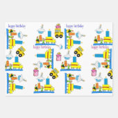 包装紙シートハッピーバースデートラック ラッピングペーパーシート (正面3)