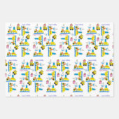 包装紙シートハッピーバースデートラック ラッピングペーパーシート (正面2)