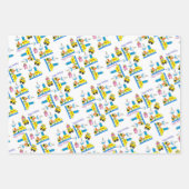 包装紙シートハッピーバースデートラック ラッピングペーパーシート (正面)