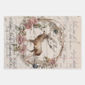 包装紙セット(3)ヴィンテージテーマクリスマス04 ラッピングペーパーシート (正面3)