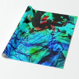 包装紙ブルー抽象芸術再生プラスチックブルー ラッピングペーパー