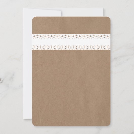 包装紙及びレースの刺激を受けたな卒業の招待状 招待状 (裏面)