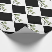 包装紙蘭の花の黒白のハーレクイン ラッピングペーパー (角)