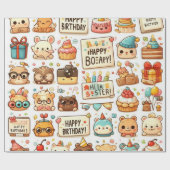 包装紙誕生日テーマ ラッピングペーパー (フラット)