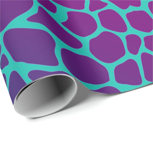 包装紙-アニマルプリントキリンPink/Blue ラッピングペーパー (ロールコーナー)