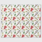 包装紙: ウェールズの紋章、ドラゴン、ラッパスイセン ラッピングペーパー (フラット)